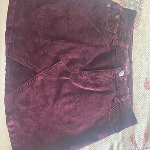DL1961 Velvet Wine Skirt
